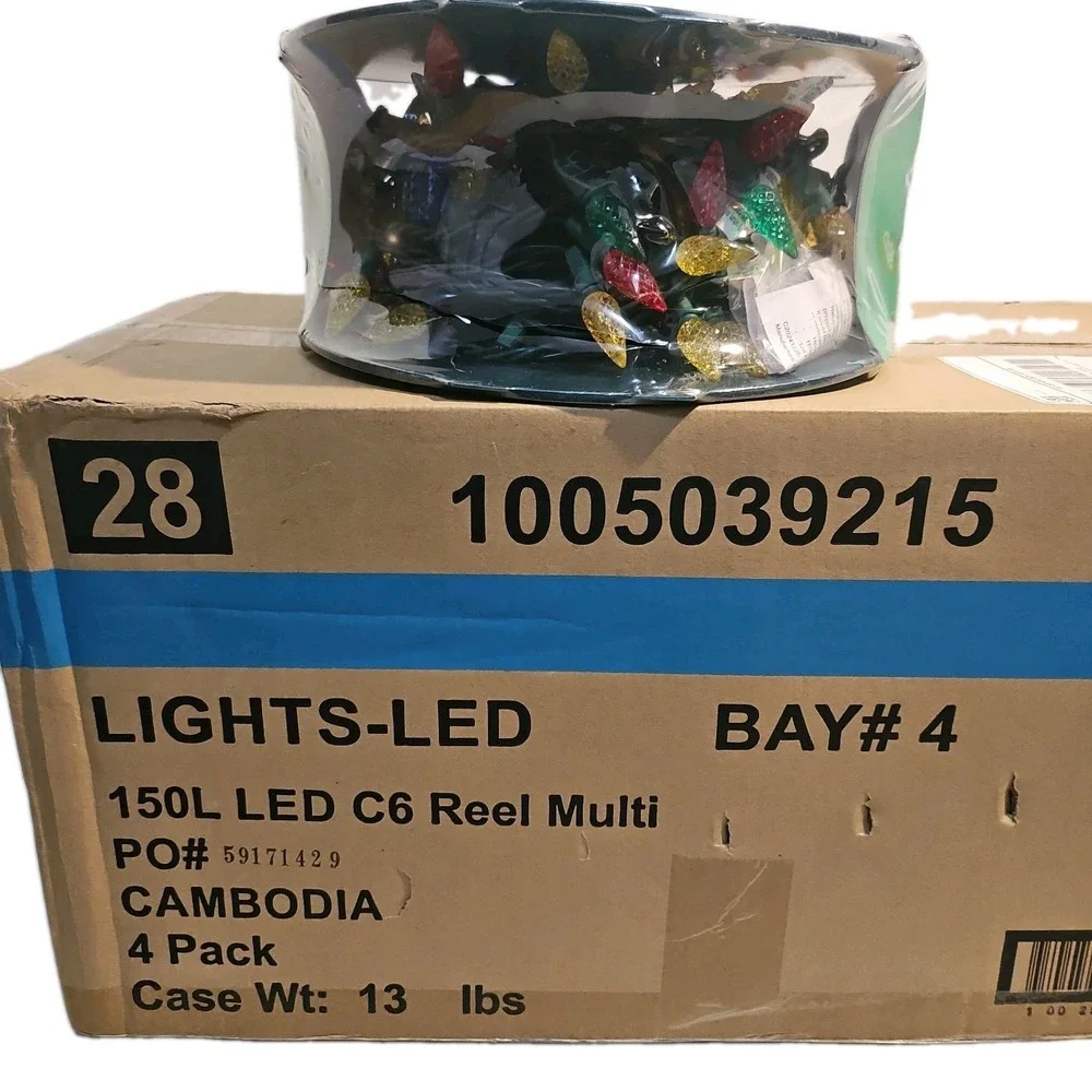 Home Accents Christmas 150 Multicolor C6 LED Faceted Lights 49ft Lot Case Of 4